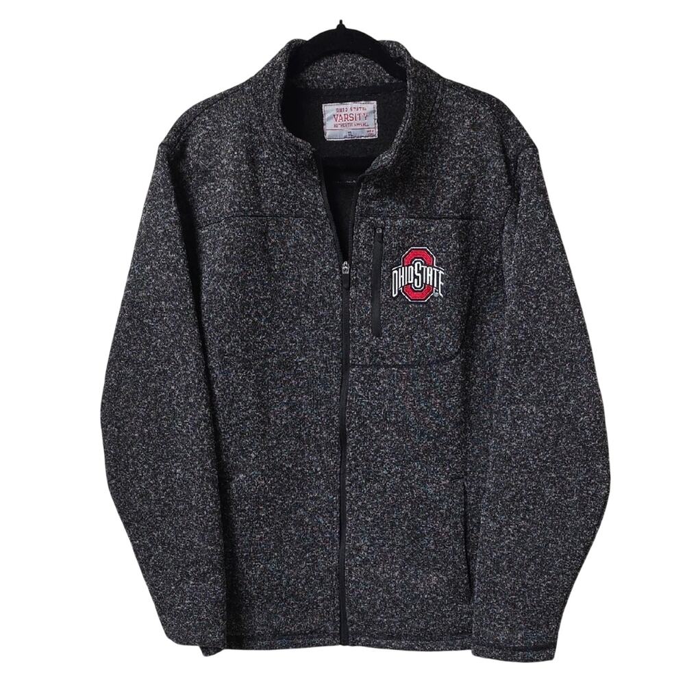 Ohio State Varsity Athletic Apparel Grey/Black Full Zip OSU Jacket Mens Size XL